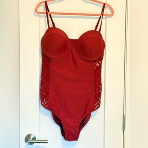Elegant Red One-Piece Swimsuit